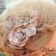 Champagne Birdcage Veil-Gold and Champagne Bridal Fascinator-Wedding Headpiece-Plum and Red Also Available