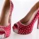 Shinning crystal rhinestone shoes for Wedding , bridal shoes ,  party shoes ,  prom open toe pumps , platform shoes heels