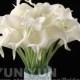 Calla Lily bouquet  White 20pcs latex Real Nature Touch Flowers Bridal Bouquet Wedding Bouquet with Scent  the same as real flower for DIY