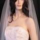 Single tier fingertip length wedding veil, bridal veil, 40 inches long - white, diamond white, or ivory