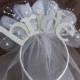 Bride Party  XL sparkle Headband  with veil for new  Bride to be  -  Bride Gift