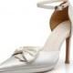 Custom Made Ivory Satin High  Pointy Heels. Satin Pointy Toe Wedding Shoes. Satin Bridal Heels. Blush Wedding Shoes. Custom Made  Shoes