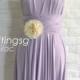 Bridesmaid Dress Infinity Dress Lilac Knee Length Wrap Convertible Dress Wedding Dress