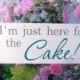 I'm just here for the Cake wood sign for ring bearer or flower girl sign Wedding sign