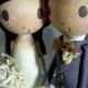 Wedding Cake Topper with Custom Wedding Dress (NEW EYE OPTION) - Custom Keepsake by MilkTea