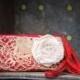 Ruby Tuesday Keepsake Mini Clutch - Scarlet Red vintage lace leather fringe bohemian gypsy rustic wedding bridal bride zipper pouch