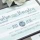 Rustic Wedding Invitation Suite - Watercolor Wedding Pocket Folder Bellyband - Striped Wedding Invitations - Gray and Mint Wedding Invites