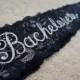 Black Lace Bridal Sash - Black and Silver Bachelorette Sash - Customizable Bacelorette Sash