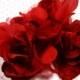 Millinery Flower Spray Velvet Silk Red Romance Bouquet on Stems for Weddings Hats Wreath, Corsage