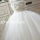Flower Girl Dress -  Rosette Tulle Dress - Ashleigh - Made to Order Girls Sizes - Girls Sizes - 12m, 18m, 2t, 3t, 4t
