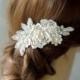 Wedding Hair Accessories, wedding ivory hair comb, Champagne hair accessories, pearl hair clip