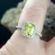 Engagement Ring Hemera Yellow Sapphire Emerald cut & Diamonds Halo Custom Size White-Yellow-Rose Gold-10k-14k-18k-Platinum