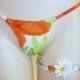 Bridal Panty and Matching Garter for Tropical Wedding Lingerie