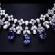 Cascading Sapphire And Diamond Drop Necklace