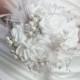 Brooch Bouquet - Jeweled Bouquet - Feather Bouquet - Rhinestone Brooch Bouquet - Pearl Bouquet - Bridal Bouquet - Wedding Broach Bouquet
