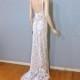 Halter Wedding Dress  Boho WEDDING Dress,White Lace Wedding Dress Sz Small