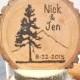 Rustic Wedding Cake Topper Personalized Wilderness Wood Burned