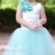 Flower girl dress, titiffany blue tutu wedding