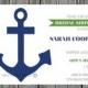 Printable Bridal Shower Invitation Nautical Anchor Navy