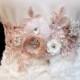 Blush Pink Wedding Sash Bridal Belt Flower 3D Applique Rhinestone Pearl Bridal Beaded