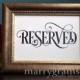 Reserved Sign Table Card - Wedding Reception Seating Signage - Reserved Table Cards - Matching Numbers Available - (Set of 2) - SS06