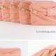 SUPER SALE - Set of 5 Wedding Clutches, Bridesmaids Clutches / Peach Bow Clutches - Made To Order