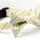 Yellow Bowtie Dog Collar - Wedding Collar - Yellow Bias Stripe