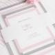 Ombre Wedding Invitation - Modern, Pink, Gray, Bold, Contemporary  - Modern Initials Wedding Invitation - Sample Set