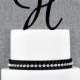 Personalized Monogram Initial Wedding Cake Toppers -Letter H, Custom Monogram Cake Toppers, Unique Cake Toppers, Traditional Initial Toppers