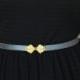 Vintage - Style Gray Waist Belt - Gold Buckle - Gray Belt - Wedding Accessory - Bridesmaids Belt - Stretch Belt - Sash Belt