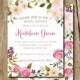 Garden Party Hand-drawn Floral Frame Bridal Shower Invitation