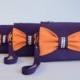Promotional sale   - SET OF 9 Orange ,purple, Bow wristelt clutch,bridesmaid gift ,wedding gift ,make up bag