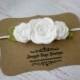 White Felt Flower Headband - Trio of  Roses Headband  in White  - Newborn Baby to Adult - Baptism, Wedding, Christening