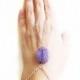 Purple slave bracelet, Hand Bracelet, Amethyst Gemstone, Piece Hipster, Chain, Bohemian One purple Bead, Hand Jewelry,ring finger bracelet