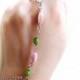 pink and green slave bracelet, Hand Bracelet, ring finger bracelet, hand piece bracelet, statement jewelry, Bridal, Body chain, fashion