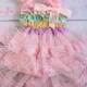 Girl Easter Outfit..Pink Lace Flower Girl Dress..Baby's Birthday Outfit..Photography Prop..Flower Girl Outfit..Smash the Cake.