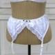Vintage White Satin and Lace Wedding Garter Belt Waist 22 to 26 inches Size Small New Old Stock Dead Stock