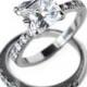 cz ring, cz wedding ring, cz engagement ring, wedding ring set, ring set, cz wedding set princess cubic zirconia size 5 6 7 8 9 10-MC19751T
