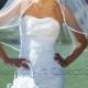 1T Elbow Bridal Wedding Veil 3/8" Satin Trim VE201 white or  ivory
