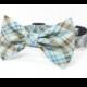 Blue and brown tartan plaid - cat and dog bow tie collar set