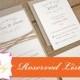 Reserved Listing for Rustic Twine Wedding Invitation Set Final Balance for Mary L.