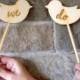 Wedding Cake Topper Sign Love Birds Engraved Wood Signs "We Do" Photo Props Mr and Mrs