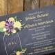 Chalkboard Mason Jar Bridal Shower Invitation Floral Rustic Wedding Shower Purple Cream Mint Baby Birthday Rehearsel Dinner
