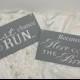 Wedding Sign Set, Last chance to run because Here Comes the Bride, Custom colors, wooden signs, white grey gray silver, fancy fairytale