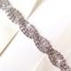 Twisted Rhinestone Bridal Belt Sash or Headband - Custom Ribbon White Ivory Silver - Crystal Wedding Dress Belt - Extra Long
