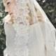Chantilly Lace Juliet Bridal Cap Wedding Veil, Single Layer Mantilla, Fingertip, Waltz, Chapel, Cathedral, Style: Flora #1211