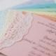 Custom Pastel and Lace Doily Invitations - Shabby Chic - Handmade - Wedding - Baby or Bridal Shower  - Engagement Party