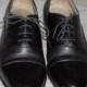 sale // FLOYDS of EUROPE Sleek formal Tuxedo lace ups Black leather size 8 1/2  mens shoes