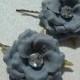 Vintage Blue Flower Bobby Pins / Wedding hair flower / bridal blue hair flower pin clip
