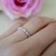 Art Deco Wedding Band, Engagement Ring, Man Made Diamond Simulants, Bridal, Anniversary, Promise Ring, Sterling Silver, Stacking, Layering,